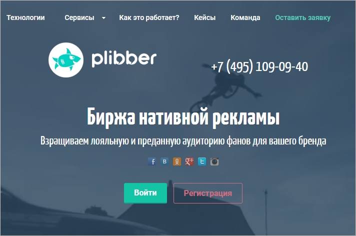 Plibber - рекламная биржа для социальных сетей ВКонтакте, Фейсбук, Google Plus, Instagram, Twitter, Odnoklassniki, YouTube