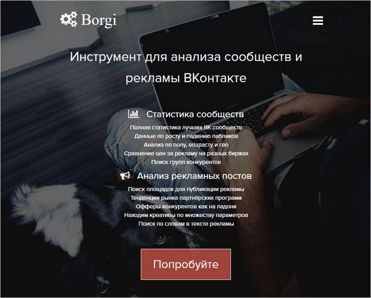 Borgi — работа с рекламой и сообществами