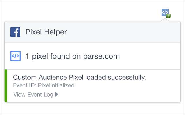 Facebook Pixel Helper расширение для Google Chrome для мониторинга Facebook в реальном времени