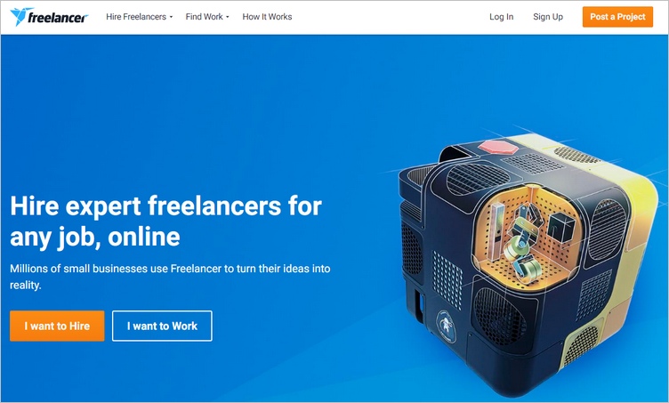 freelancer.com — западная биржа фрилансеров с огромным опытом работы, большим количеством зарегистрированных фрилансеров и заказчиков, западными ценами на заказы